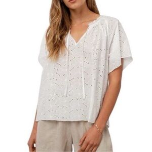 Rails Marisol White Eyelet Blouse